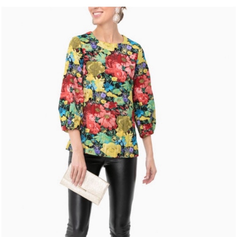 NWT Tuckernuck Jacquard Floral Blouse